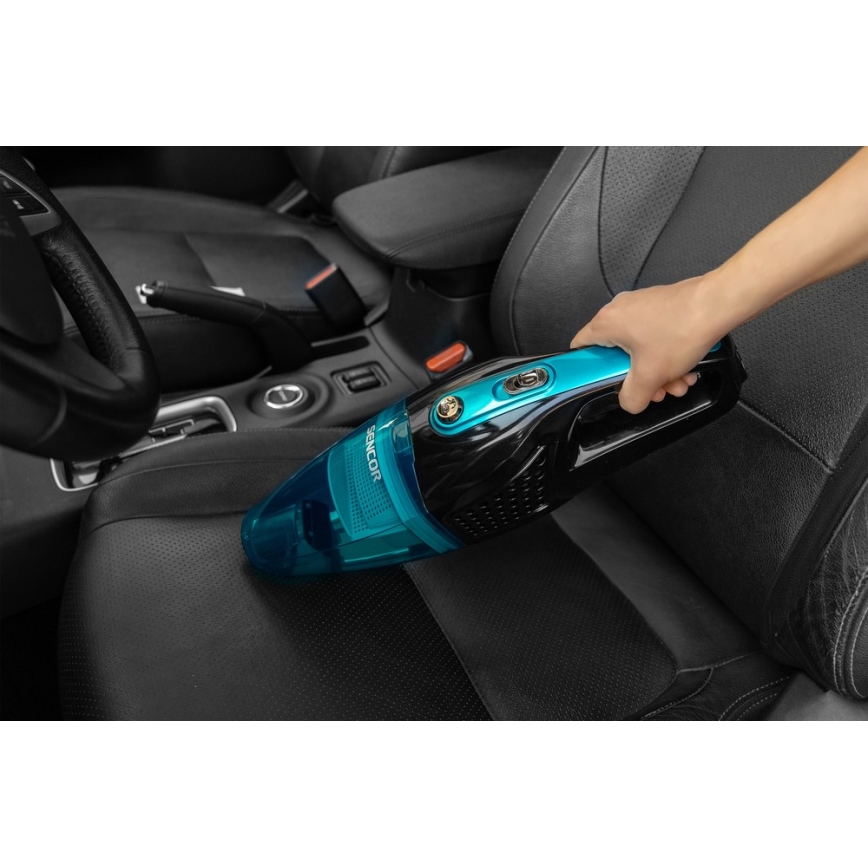Sencor - Vertikālais putekļu sūcējs ar elektrisko rotējošo birsti 2in1 80W/14,4V 2200 mAh melns/zils