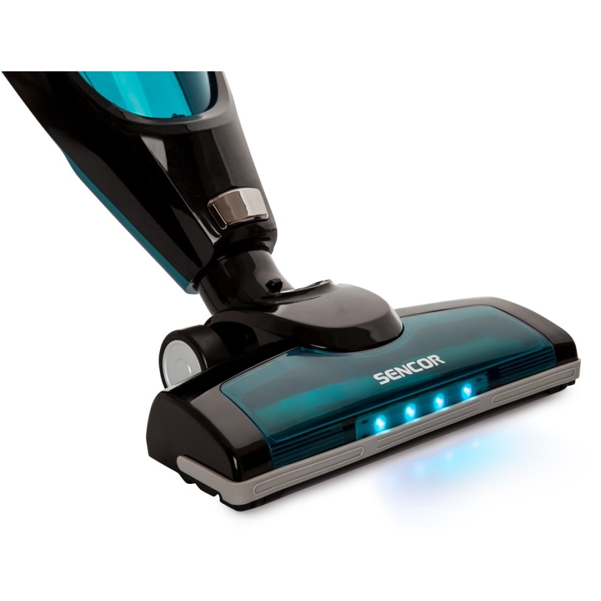Sencor - Vertikālais putekļu sūcējs ar elektrisko rotējošo birsti 2in1 80W/14,4V 2200 mAh melns/zils