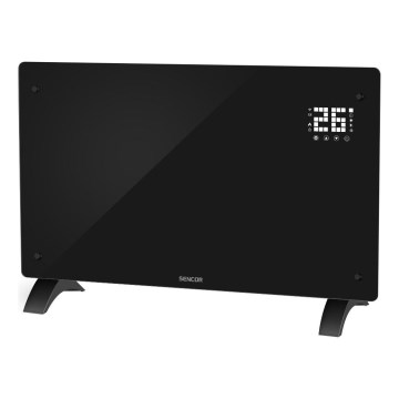 Sencor - Viedais elektriskais konvektors/sildītājs 2000W/230V IP24 Wi-Fi melns + tālvadības pults