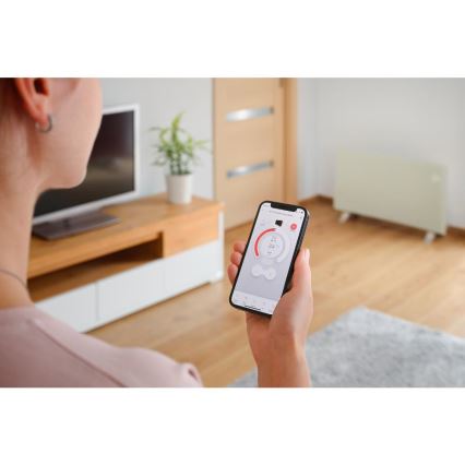 Sencor - Viedais elektriskais tiešsildītājs/konvektors 1200/2400W/230V IP24 Wi-Fi balts