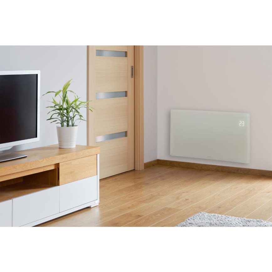 Sencor - Viedais elektriskais tiešsildītājs/konvektors 1200/2400W/230V IP24 Wi-Fi balts