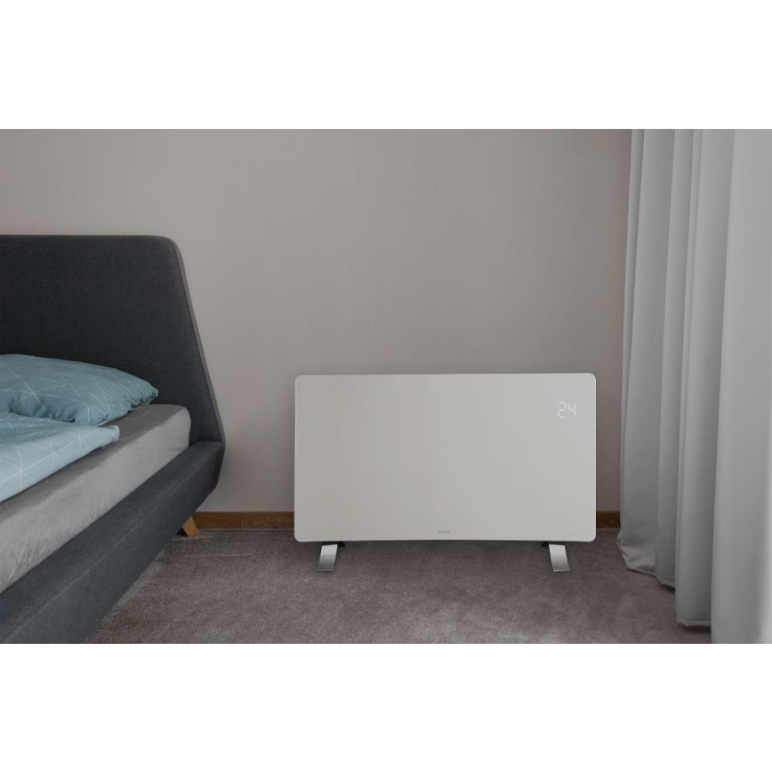 Sencor - Viedais elektriskais tiešsildītājs/konvektors 1200/2400W/230V IP24 Wi-Fi balts