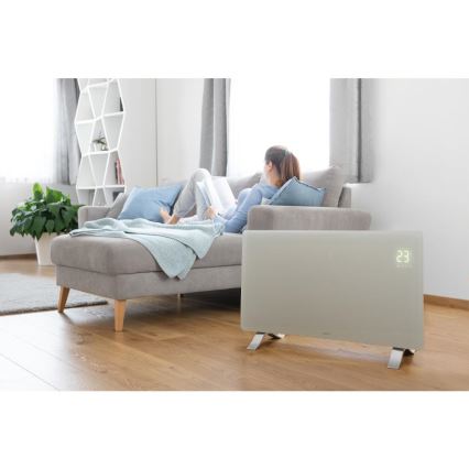 Sencor - Viedais elektriskais tiešsildītājs/konvektors 1200/2400W/230V IP24 Wi-Fi balts