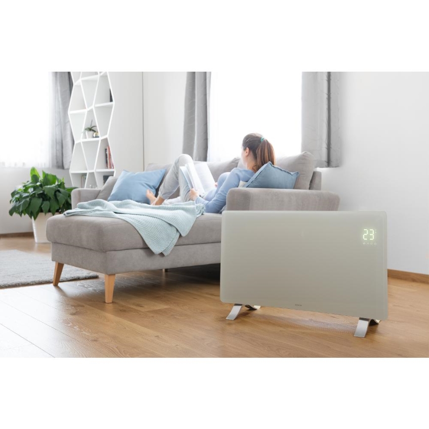 Sencor - Viedais elektriskais tiešsildītājs/konvektors 1200/2400W/230V IP24 Wi-Fi balts