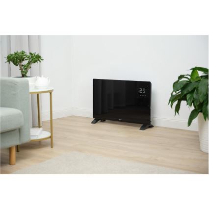 Sencor - Viedais elektriskais konvektors/sildītājs 2000W/230V IP24 Wi-Fi melns + tālvadības pults