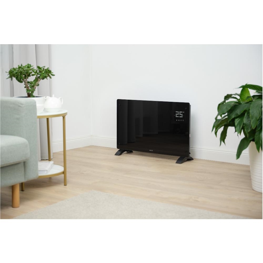 Sencor - Viedais elektriskais konvektors/sildītājs 2000W/230V IP24 Wi-Fi melns + tālvadības pults