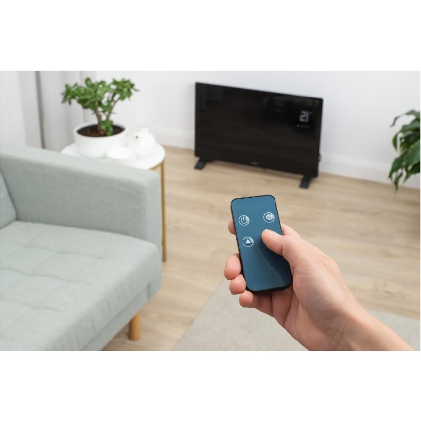 Sencor - Viedais elektriskais konvektors/sildītājs 2000W/230V IP24 Wi-Fi melns + tālvadības pults