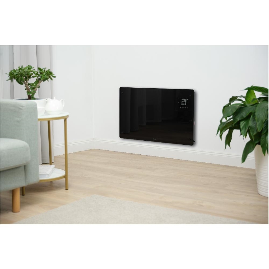 Sencor - Viedais elektriskais konvektors/sildītājs 2000W/230V IP24 Wi-Fi melns + tālvadības pults