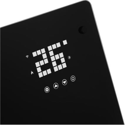 Sencor - Viedais elektriskais konvektors/sildītājs 2000W/230V IP24 Wi-Fi melns + tālvadības pults