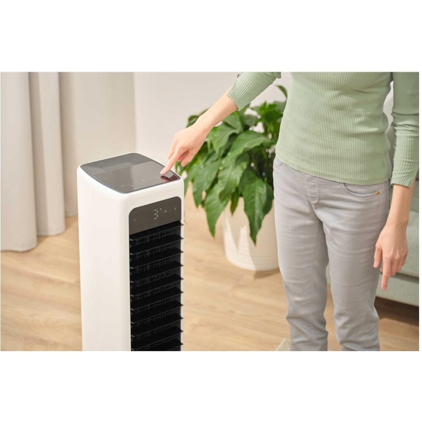 Sencor - Viedais mobilais gaisa dzesētājs 60W/230V Wi-Fi balta + tālvadības pults