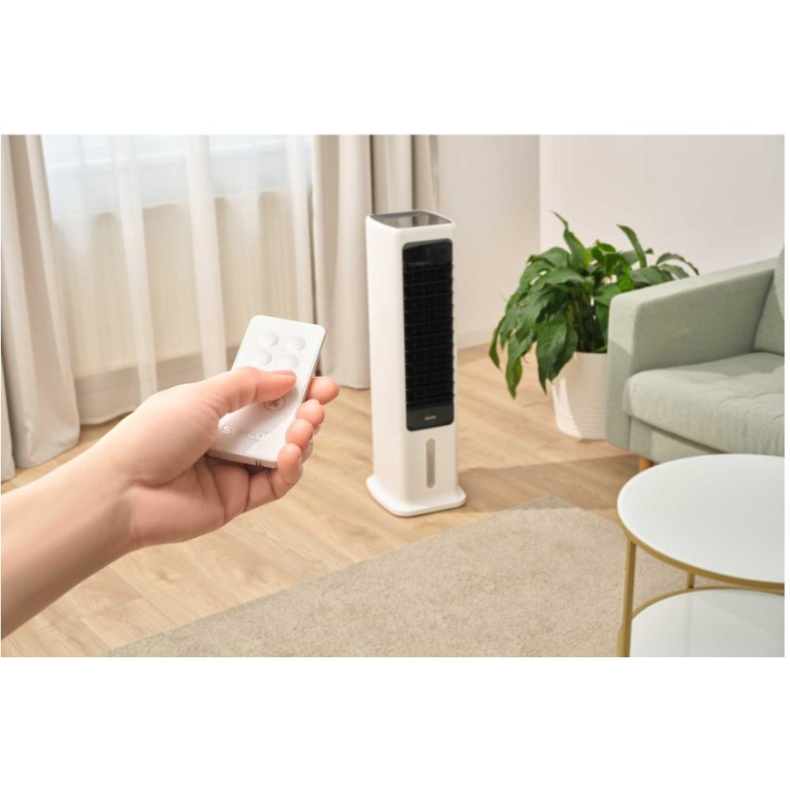 Sencor - Viedais mobilais gaisa dzesētājs 60W/230V Wi-Fi balta + tālvadības pults
