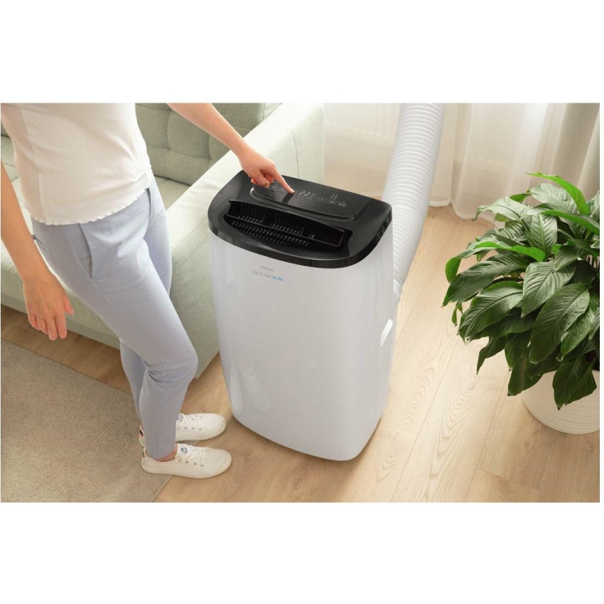 Sencor - Viedais pārnēsājamais gaisa kondicionieris 4 vienā ar pilnu piederumu komplektu 1750W/230V 18000 BTU Wi‑Fi balts + tālvadības pults