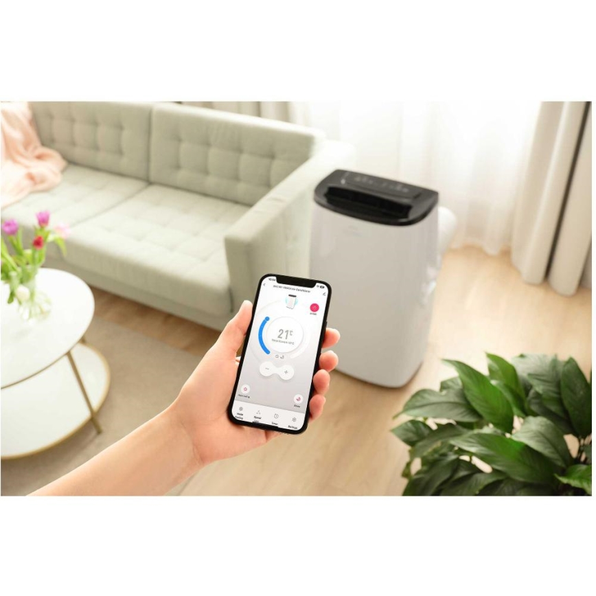 Sencor - Viedais pārnēsājamais gaisa kondicionieris 4 vienā ar pilnu piederumu komplektu 1750W/230V 18000 BTU Wi‑Fi balts + tālvadības pults