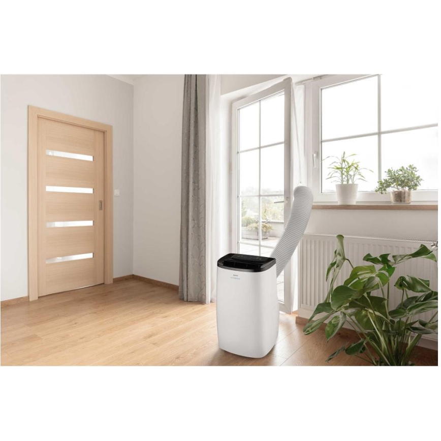 Sencor - Viedais pārnēsājamais gaisa kondicionieris 4 vienā ar pilnu piederumu komplektu 1750W/230V 18000 BTU Wi‑Fi balts + tālvadības pults