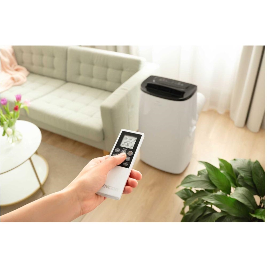 Sencor - Viedais pārnēsājamais gaisa kondicionieris 4 vienā ar pilnu piederumu komplektu 1750W/230V 18000 BTU Wi‑Fi balts + tālvadības pults