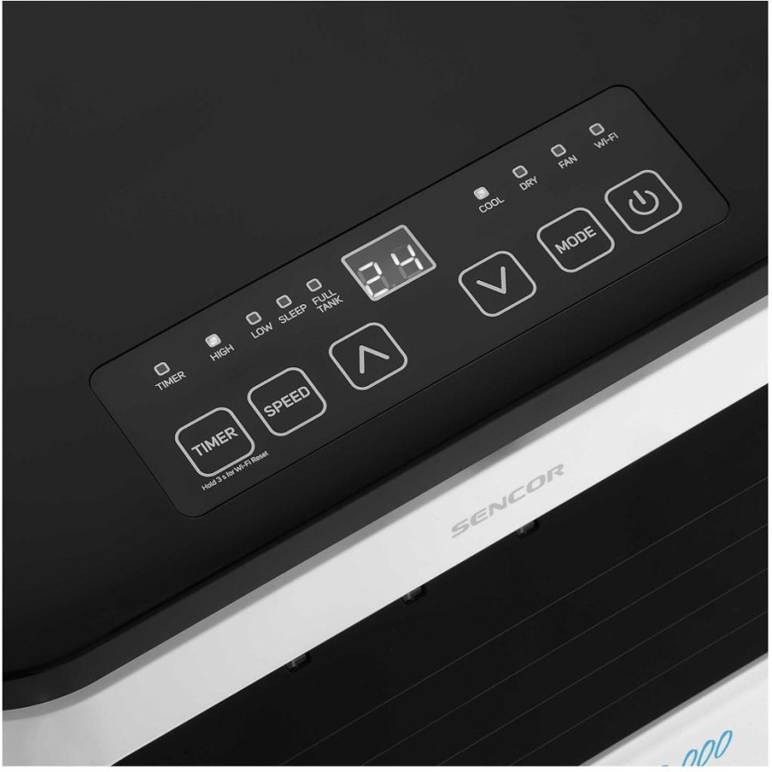 Sencor - Viedais mobilais gaisa kondicionieris 3in1, ieskaitot visus piederumus 1050W/230V 10000 BTU Wi-Fi + tālvadības pults