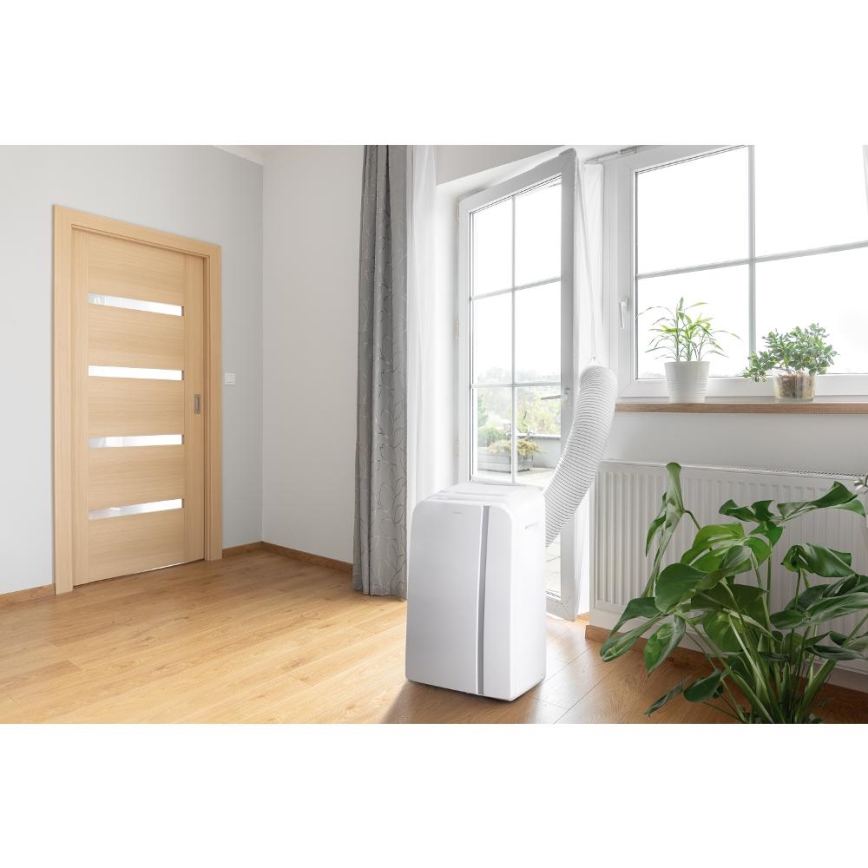 Sencor - Viedais mobilais gaisa kondicionieris 3in1, ieskaitot visus piederumus 1450W/230V 12000 BTU Wi-Fi balta + tālvadības pults
