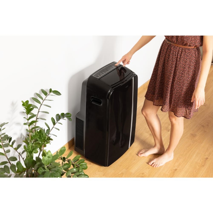 Sencor - Viedais mobilais gaisa kondicionieris 3in1, ieskaitot visus piederumus 1450W/230V 12000 BTU Wi-Fi melna + tālvadības pults