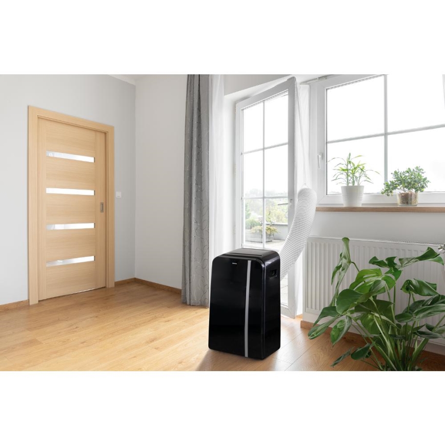 Sencor - Viedais mobilais gaisa kondicionieris 3in1, ieskaitot visus piederumus 1450W/230V 12000 BTU Wi-Fi melna + tālvadības pults