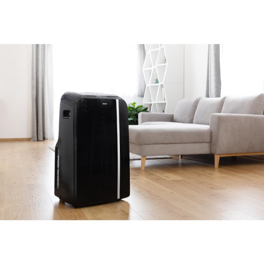 Sencor - Viedais mobilais gaisa kondicionieris 3in1, ieskaitot visus piederumus 1450W/230V 12000 BTU Wi-Fi melna + tālvadības pults