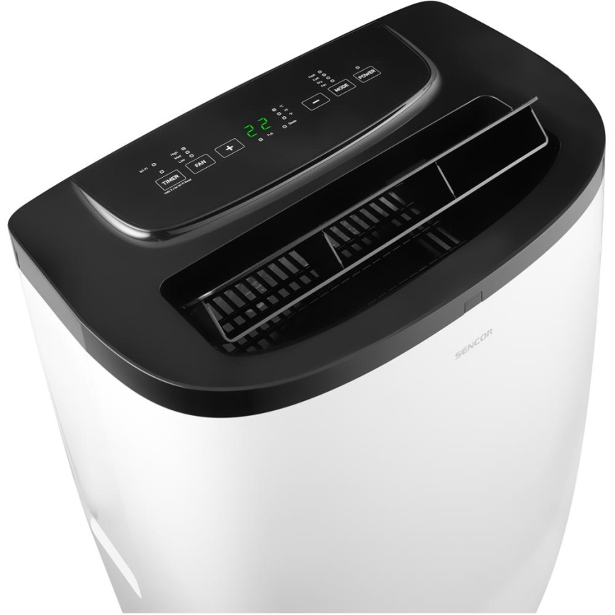 Sencor - Vieds portatīvais gaisa kondicionieris 4 vienā ar pilnu piederumu komplektu 1700W/230V 12000 BTU Wi‑Fi balts + tālvadības pults
