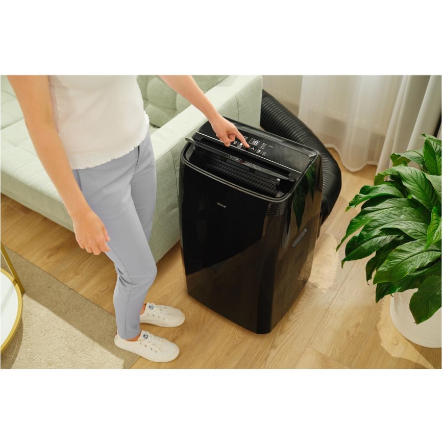 Sencor - Viedais mobilais gaisa kondicionieris iekļauti visi piederumi 900W/230V 9000 BTU Wi-Fi melna + tālvadības pults
