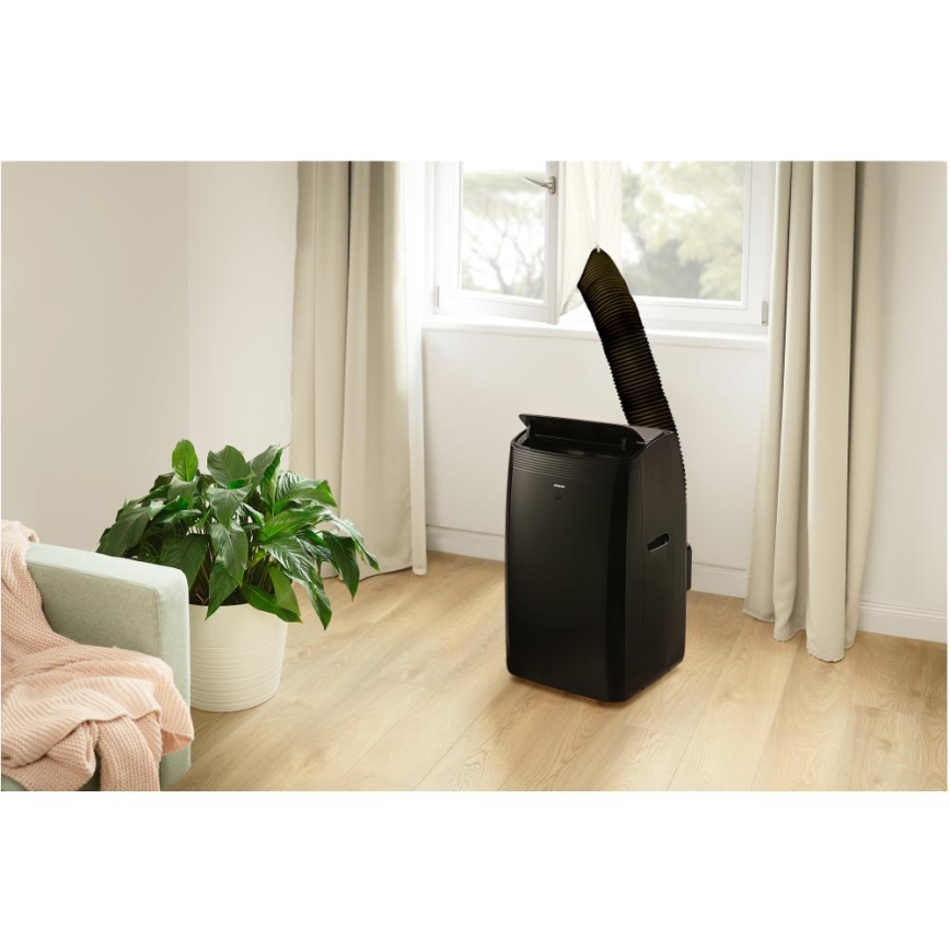 Sencor - Viedais mobilais gaisa kondicionieris iekļauti visi piederumi 900W/230V 9000 BTU Wi-Fi melna + tālvadības pults