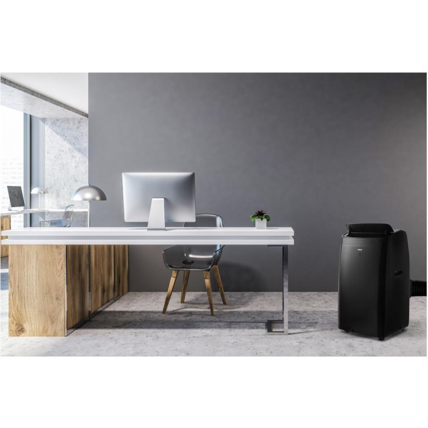 Sencor - Viedais mobilais gaisa kondicionieris iekļauti visi piederumi 900W/230V 9000 BTU Wi-Fi melna + tālvadības pults