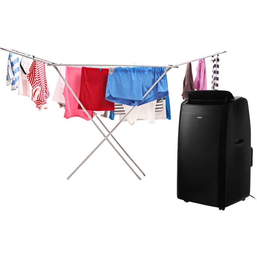 Sencor - Viedais mobilais gaisa kondicionieris iekļauti visi piederumi 900W/230V 9000 BTU Wi-Fi melna + tālvadības pults