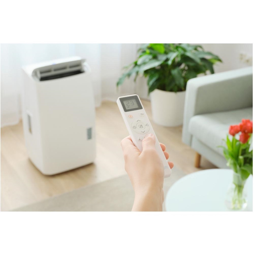 Sencor - Viedais portatīvais gaisa kondicionieris 5‑vienā ar pilnu piederumu komplektu, 733W/230V, 9000 BTU, Wi‑Fi, balts + tālvadība