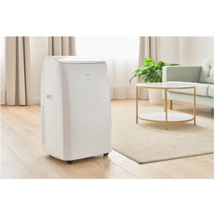 Sencor - Viedais portatīvais gaisa kondicionieris 5‑vienā ar pilnu piederumu komplektu, 733W/230V, 9000 BTU, Wi‑Fi, balts + tālvadība