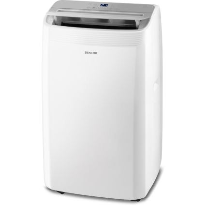 Sencor - Viedais portatīvais gaisa kondicionieris 5‑vienā ar pilnu piederumu komplektu, 733W/230V, 9000 BTU, Wi‑Fi, balts + tālvadība