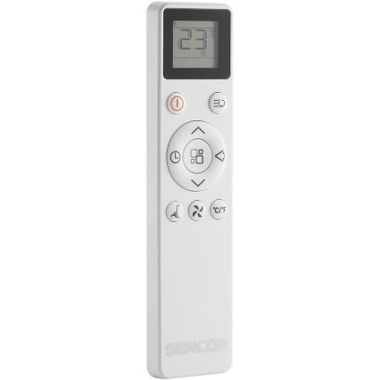Sencor - Viedais portatīvais gaisa kondicionieris 5‑vienā ar pilnu piederumu komplektu, 733W/230V, 9000 BTU, Wi‑Fi, balts + tālvadība