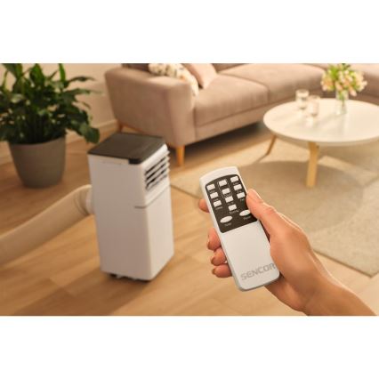 Sencor - Viedais portatīvais gaisa kondicionieris 3-in-1 ar pilnu piederumu komplektu 1020W/230V 10000 BTU Wi-Fi balts + tālvadība