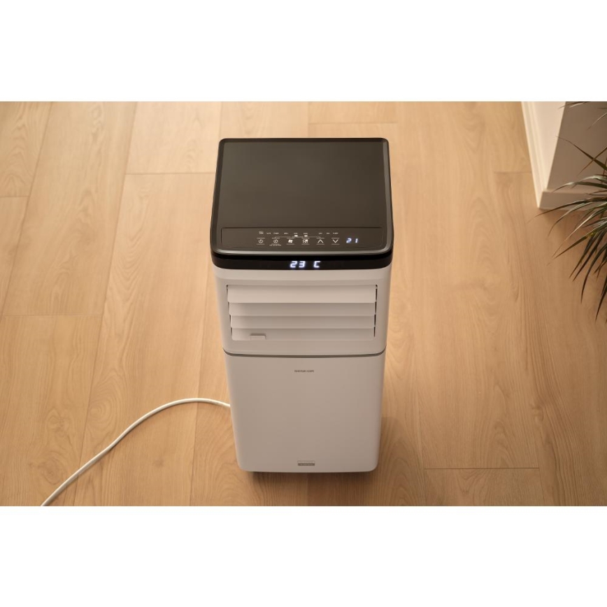 Sencor - Viedais portatīvais gaisa kondicionieris 3-in-1 ar pilnu piederumu komplektu 1020W/230V 10000 BTU Wi-Fi balts + tālvadība