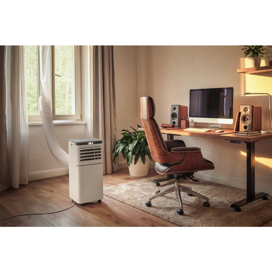 Sencor - Viedais portatīvais gaisa kondicionieris 3 vienā, ieskaitot pilnu piederumu komplektu 815W/230V 8000 BTU Wi-Fi balts + tālvadības pults