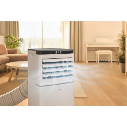 Sencor - Viedais portatīvais gaisa kondicionieris 3 vienā, ieskaitot pilnu piederumu komplektu 815W/230V 8000 BTU Wi-Fi balts + tālvadības pults