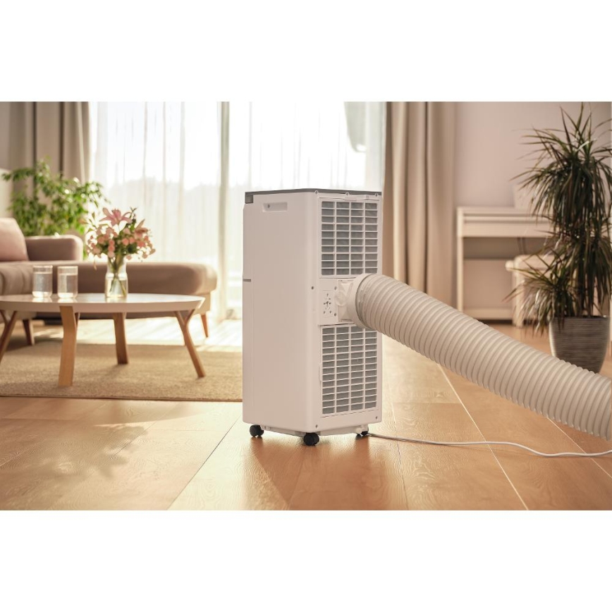 Sencor - Viedais portatīvais gaisa kondicionieris 3 vienā, ieskaitot pilnu piederumu komplektu 815W/230V 8000 BTU Wi-Fi balts + tālvadības pults