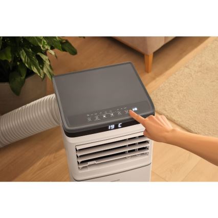 Sencor - Viedais portatīvais gaisa kondicionieris 3 vienā, ieskaitot pilnu piederumu komplektu 815W/230V 8000 BTU Wi-Fi balts + tālvadības pults