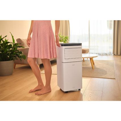 Sencor - Viedais portatīvais gaisa kondicionieris 3 vienā, ieskaitot pilnu piederumu komplektu 815W/230V 8000 BTU Wi-Fi balts + tālvadības pults
