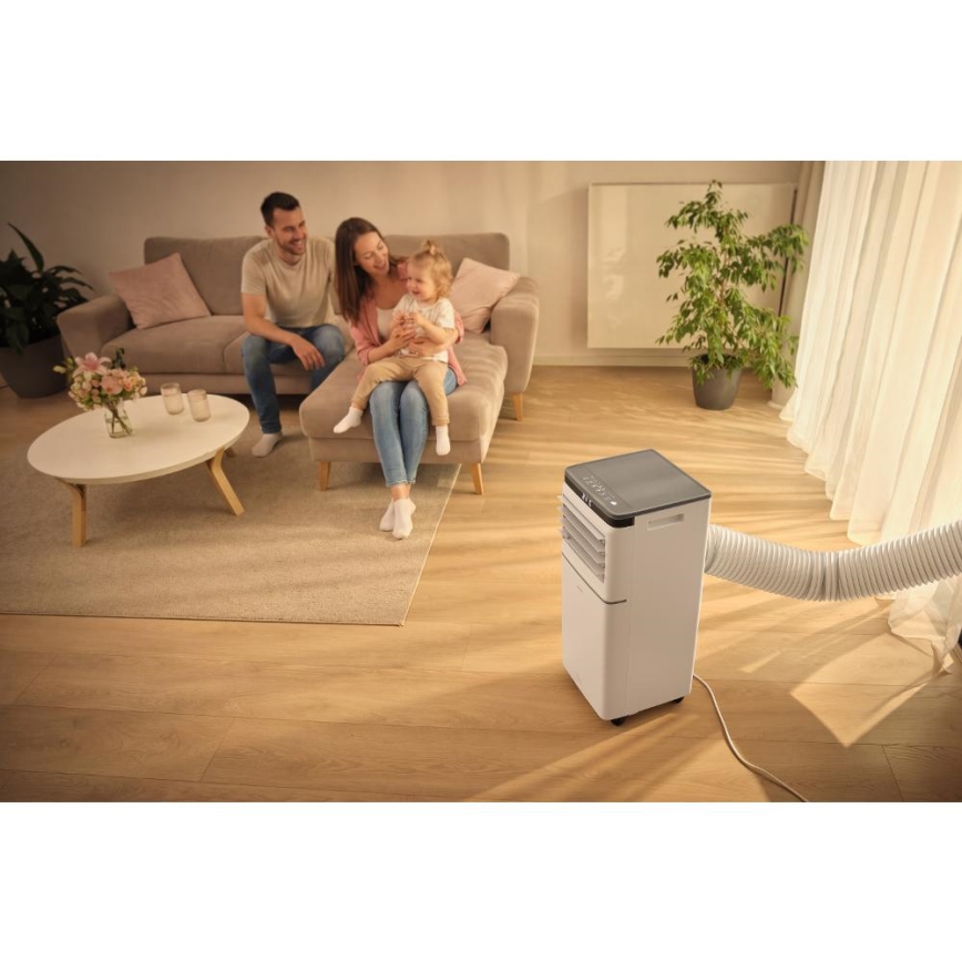 Sencor - Viedais portatīvais gaisa kondicionieris 3 vienā, ieskaitot pilnu piederumu komplektu 815W/230V 8000 BTU Wi-Fi balts + tālvadības pults