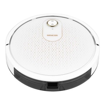 Sencor - Viedais robota putekļu sūcējs ar mopu 2in1 28W/2600 mAh Wi-Fi balta + tālvadības pults