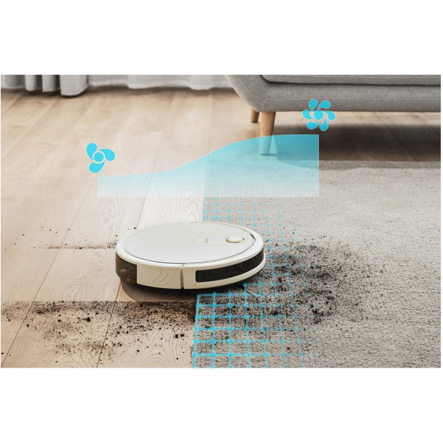 Sencor - Viedais robota putekļu sūcējs ar mopu 2in1 28W/2600 mAh Wi-Fi balta + tālvadības pults