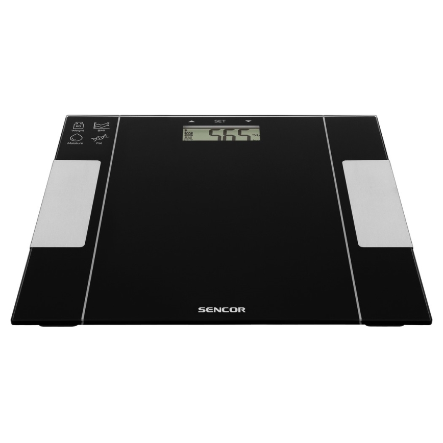 Sencor - Viedie fitnesa svari 1xCR2032 melni