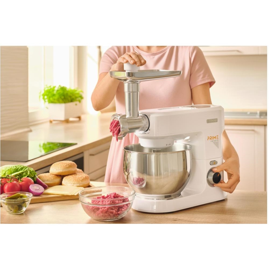 Sencor - Virtuves kombains ar nerūsējošā tērauda bļodu 1000W/230V balts