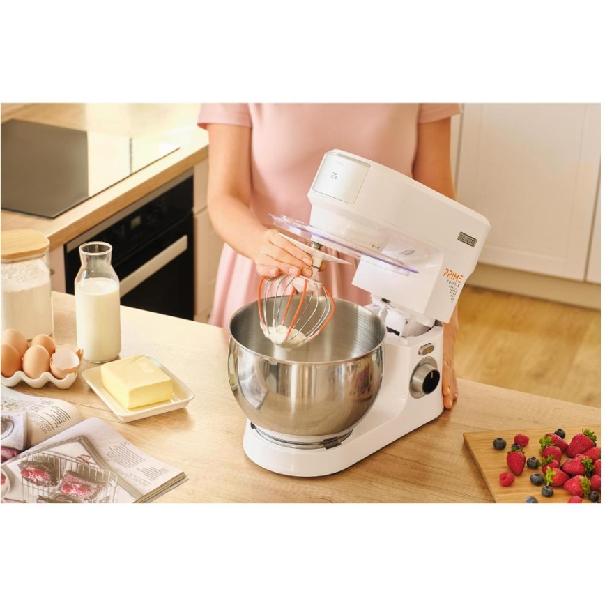 Sencor - Virtuves kombains ar nerūsējošā tērauda bļodu 1000W/230V balts