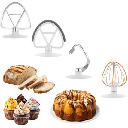 Sencor - Virtuves kombains ar nerūsējošā tērauda bļodu 1000W/230V balts