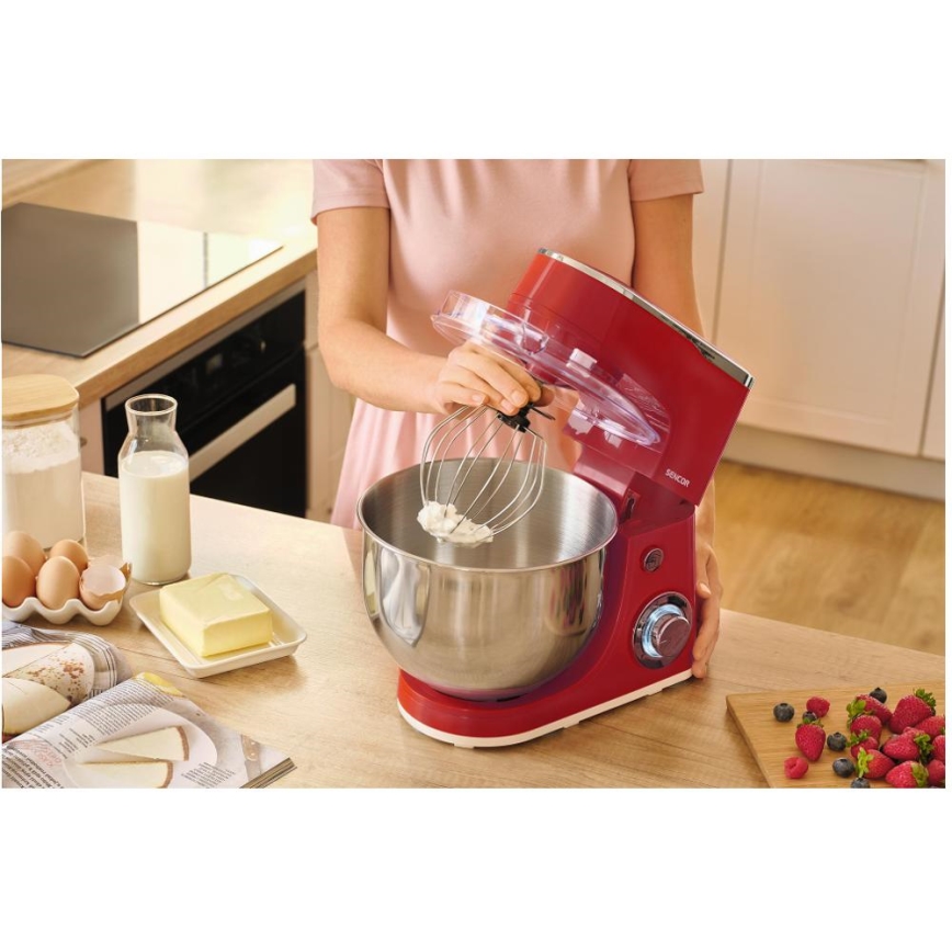 Sencor - virtuves kombains ar nerūsējošā tērauda bļodu 1300W/230V sarkans