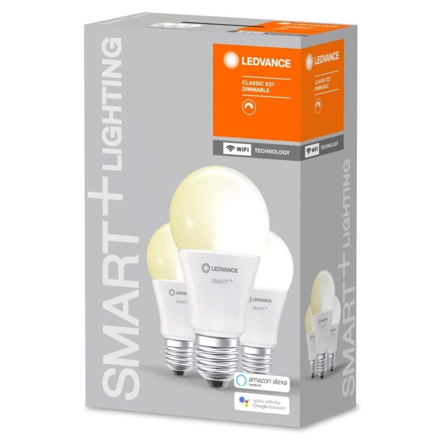 SET 3x LED Aptumšojama spuldze SMART+ E27/9W/230V 2,700K - Ledvance