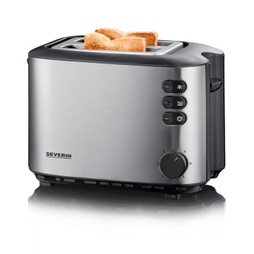 Severin AT 2514 - divu šķēļu tosteris 850W/230V nerūsējošais tērauds/melns